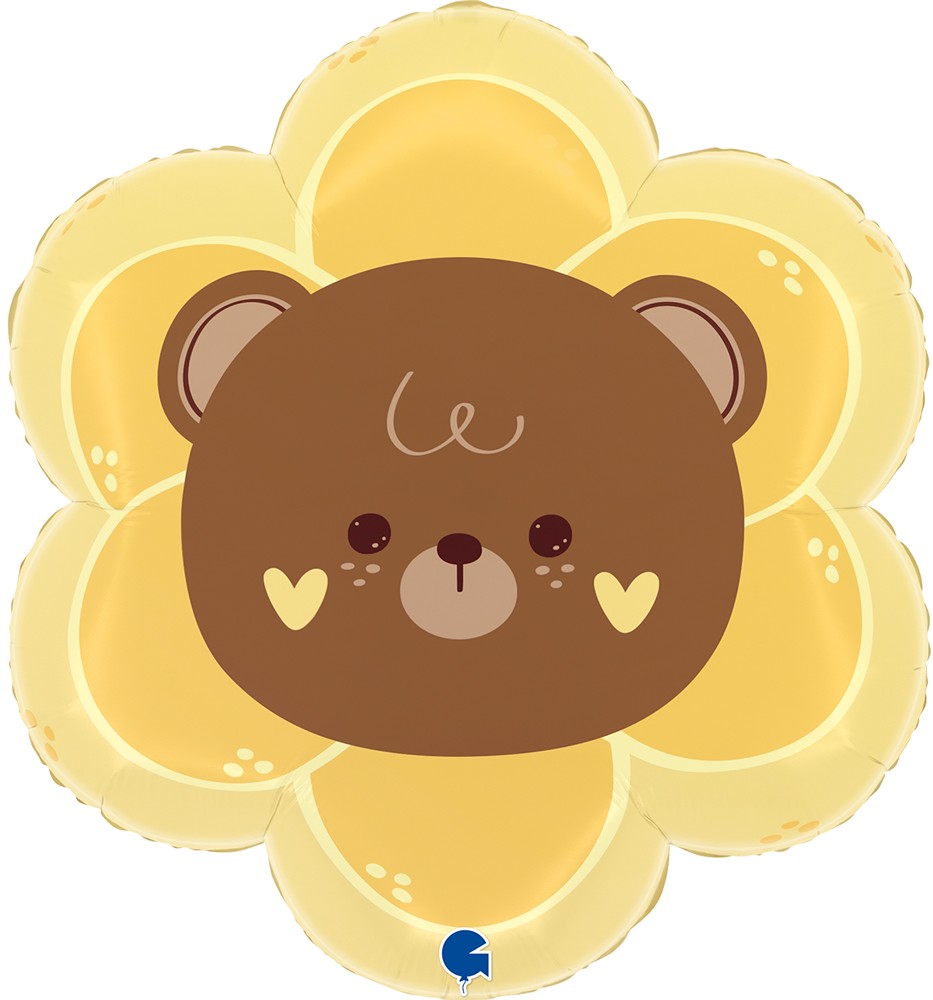 Шар (20''/51 см) Фигура, Мишка Цветочек, 1 шт. в уп.