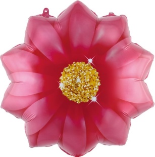 Шар (21''/53 см) Цветок, Красный, 1 шт. в уп. (цв.этик.)