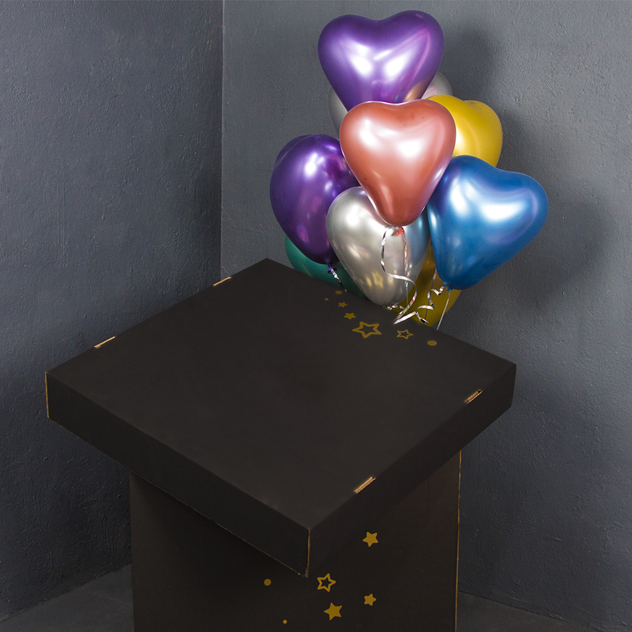 Шар (10''/25 см) Сердце, Серебро, хром, 50 шт.