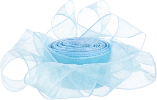 Лента органза (2,5 см*9,14 м) Нежная грация, Голубой, 1 шт.