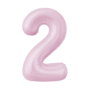 Шар (40''/102 см) Цифра, 2 Slim, Зефирный, 1 шт. в уп.