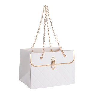 Пакет для цветов, Дамская сумочка, Белый, 18*15*12 см, 1 шт.