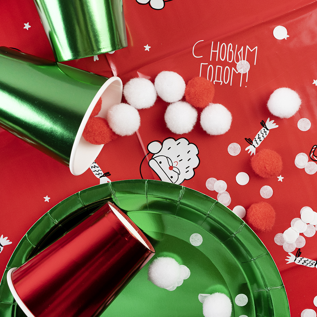 Тарелки (7''/18 см) Зеленый, Металлик, 6 шт.