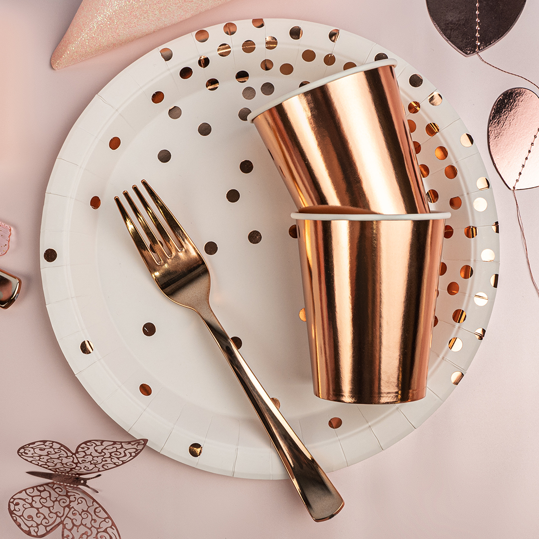 Вилки, Розовое Золото, Металлик, 18 см, 10 шт. в упак. 