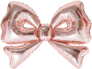 Шар (50''/127 см) Фигура, Бант, Розовое Золото, Металлик, 1 шт. в уп.