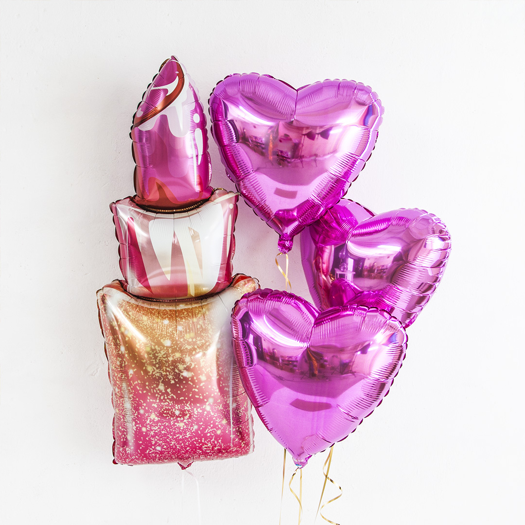 Шар (19''/48 см) Сердце, Розовый пион, 1 шт.