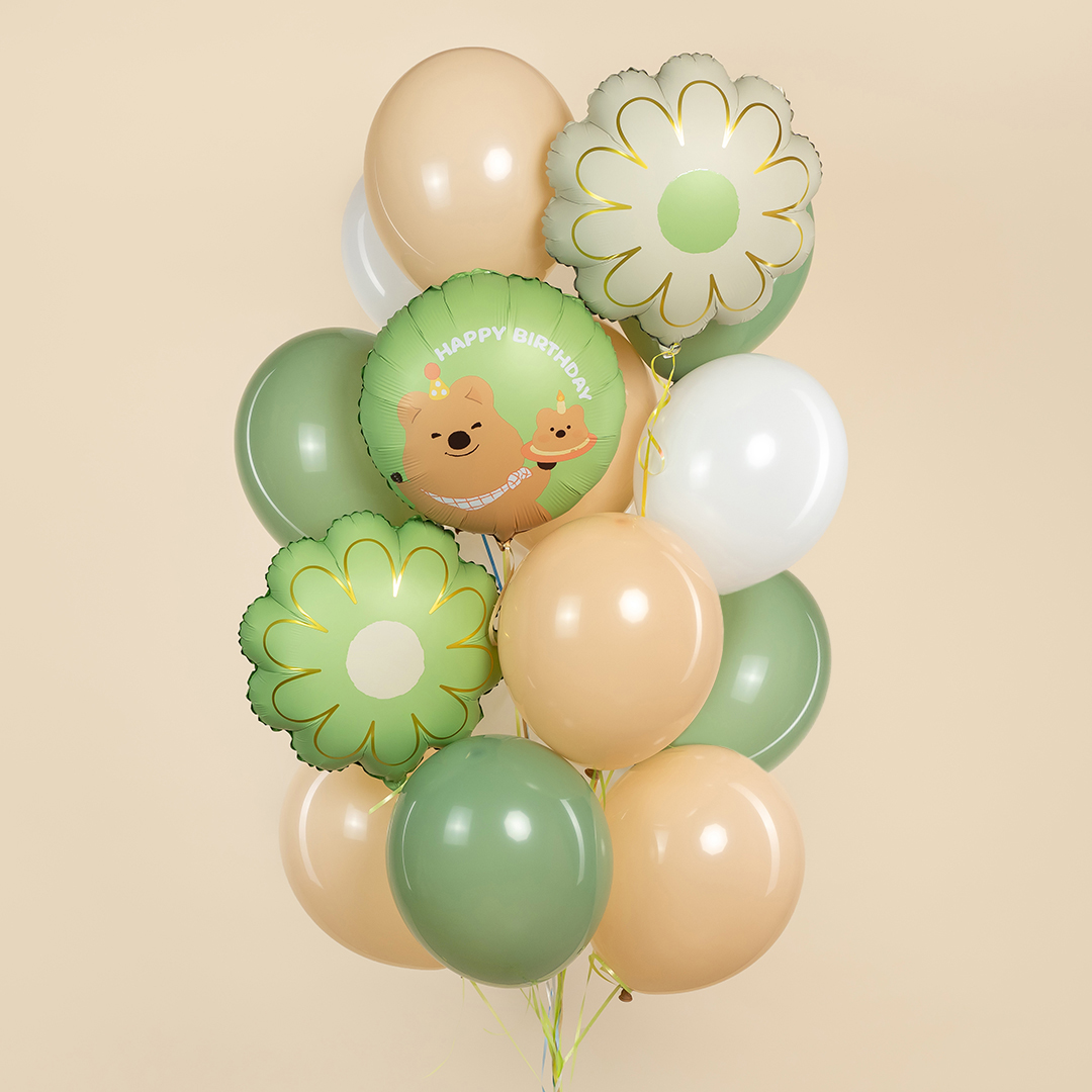 Шар (18''/46 см) Круг, Капибара с кексиком, 1 шт.