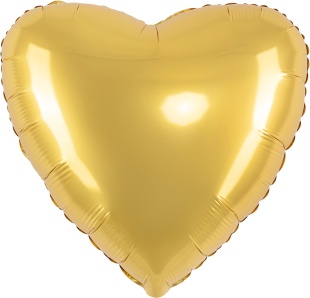 Шар (18''/46 см) Сердце, Золото, Сатин, 1 шт.
