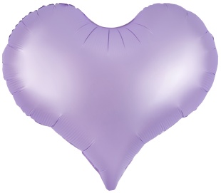 Шар (24''/61 см) Сердце, Люкс, Сиреневый, Сатин, 1 шт. в уп.
