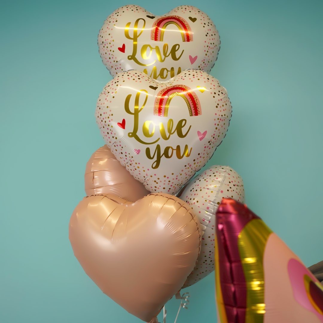 Шар (18''/46 см) Сердце, Розовый, Сатин, 1 шт.