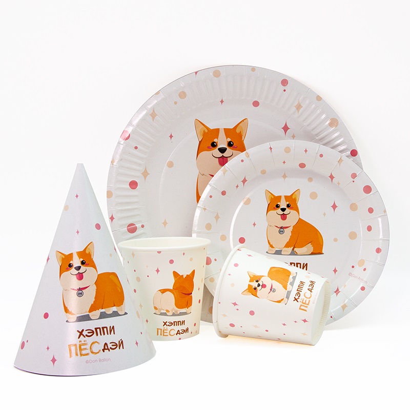 Стаканы (250 мл) Счастливый корги, 6 шт.