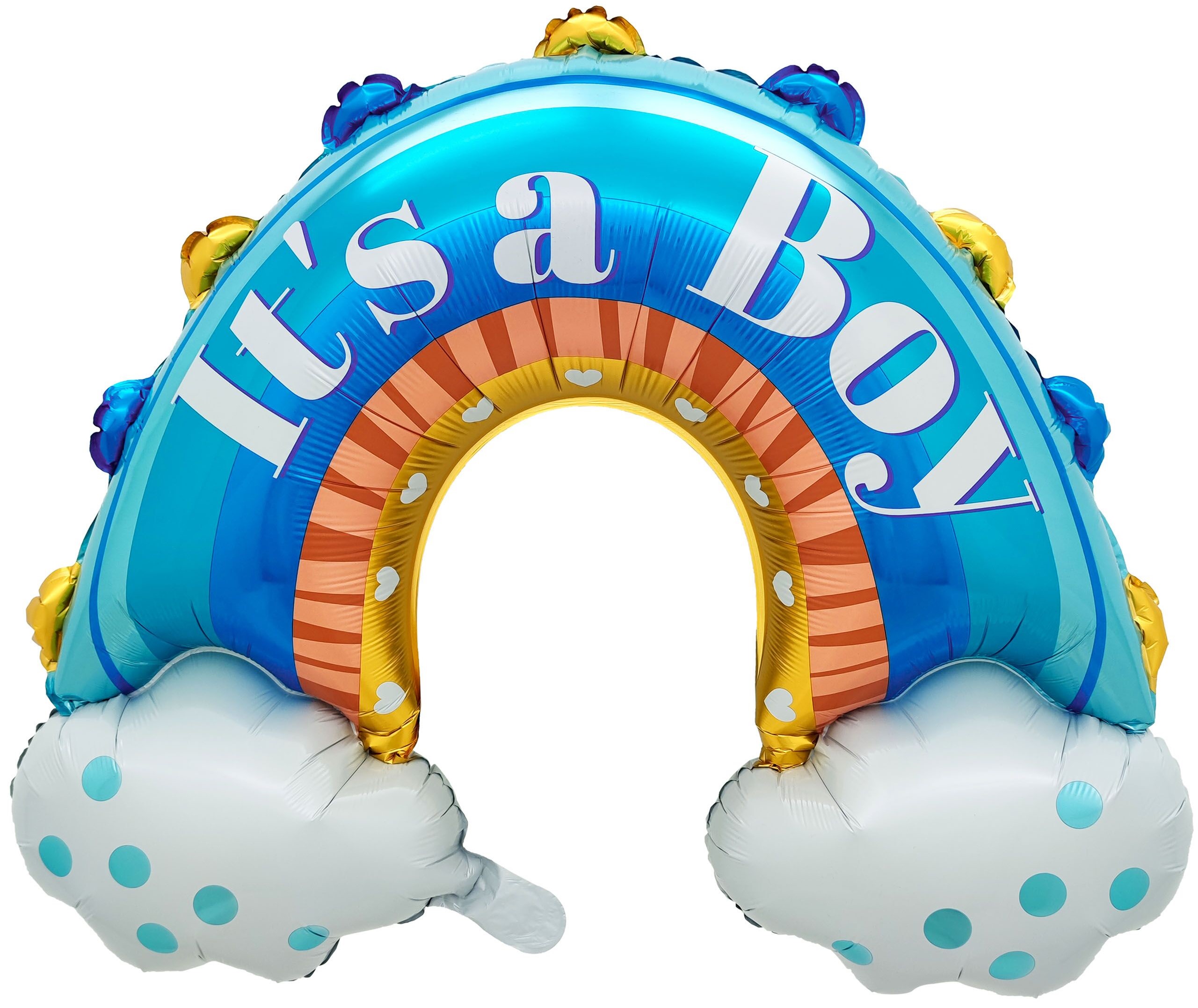 Шар (36''/91 см) Фигура, Радуга для мальчика, Голубой, 1 шт.