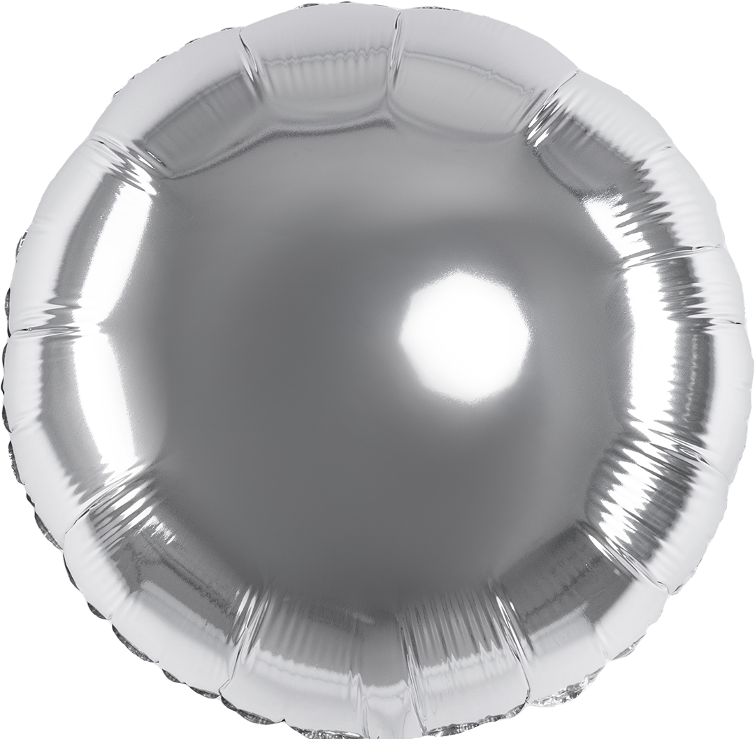 Шар (32''/81 см) Круг, Серебро, 1 шт.