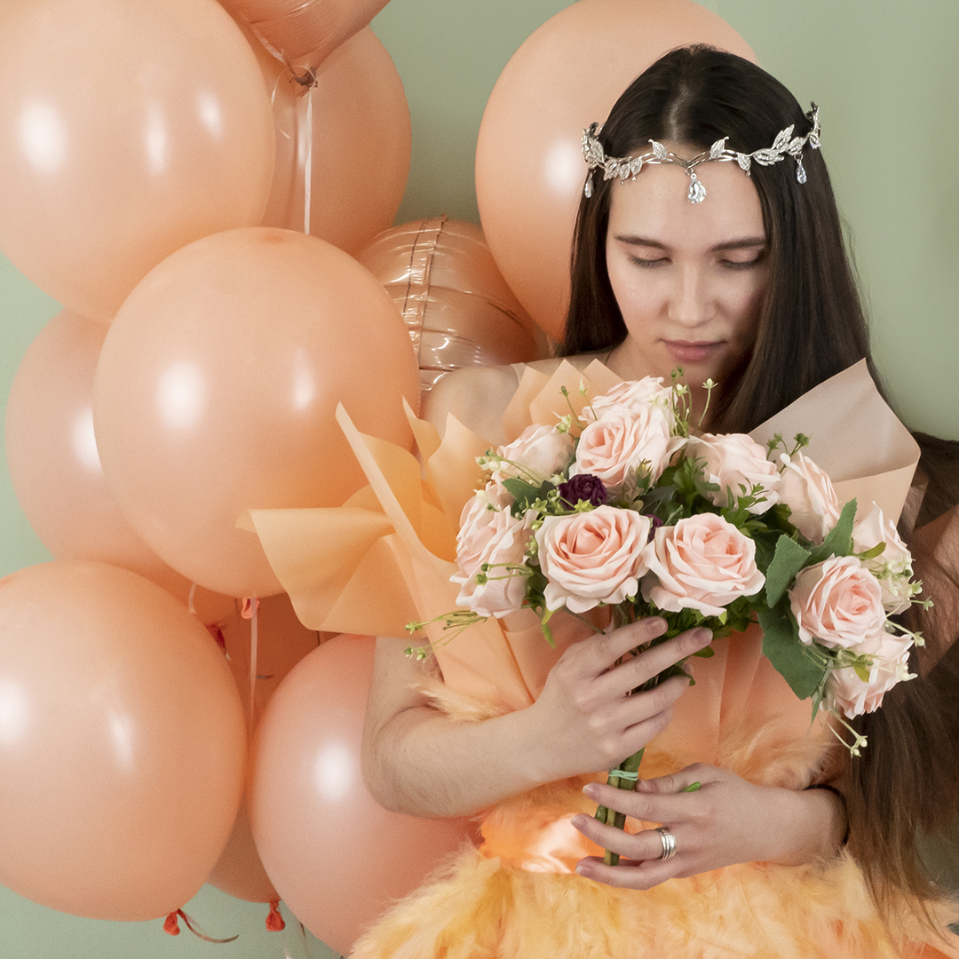 Шар (12''/30 см), Персиковый, пастель, 100 шт.