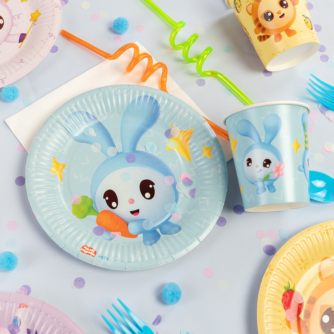 Тарелки (7''/18 см) Малышарики, Ассорти, 6 шт.