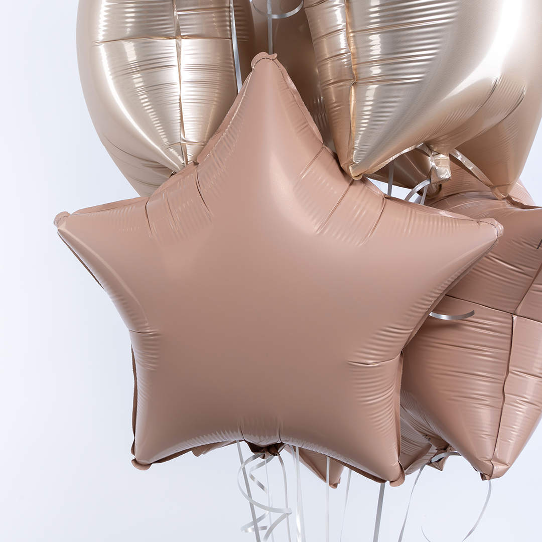 Шар (18''/46 см) Звезда, Винтажная роза, Матовый, 1 шт.