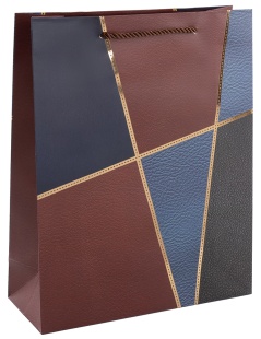 Пакет подарочный, 210гр, Геометрия, Золотые линии, Дизайн №3, Металлик, 32*26*10 см, 1 шт.