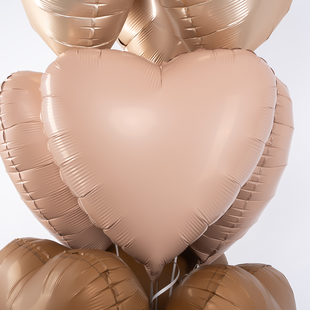Шар (18''/46 см) Сердце, Винтажная роза, Матовый, 1 шт.