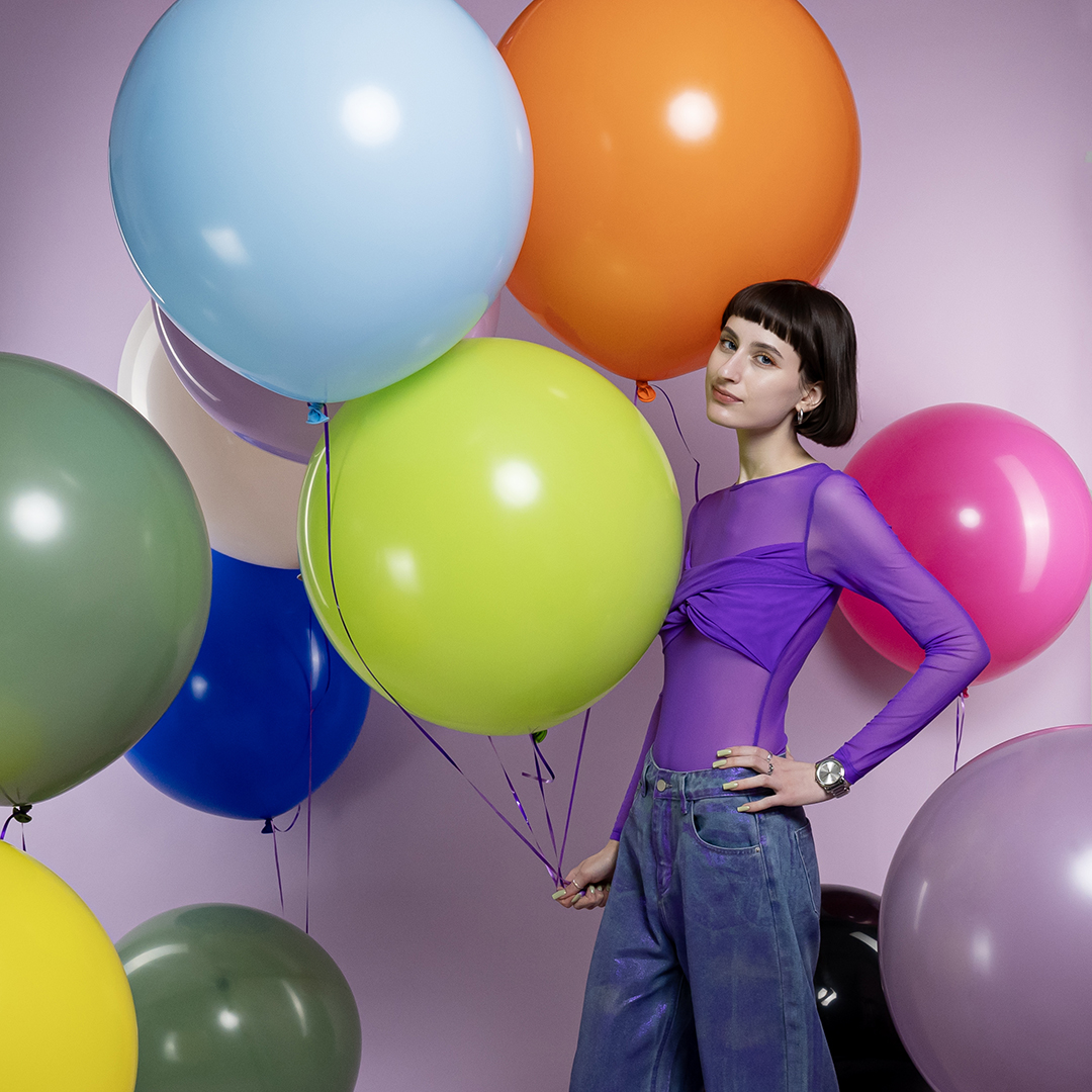 Шар (24''/61 см), Оранжевый, пастель, 3 шт.