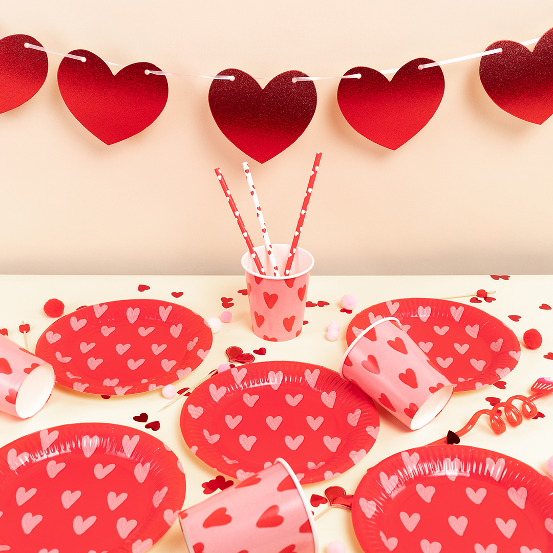 Тарелки (7''/18 см) Сердечки, 6 шт.