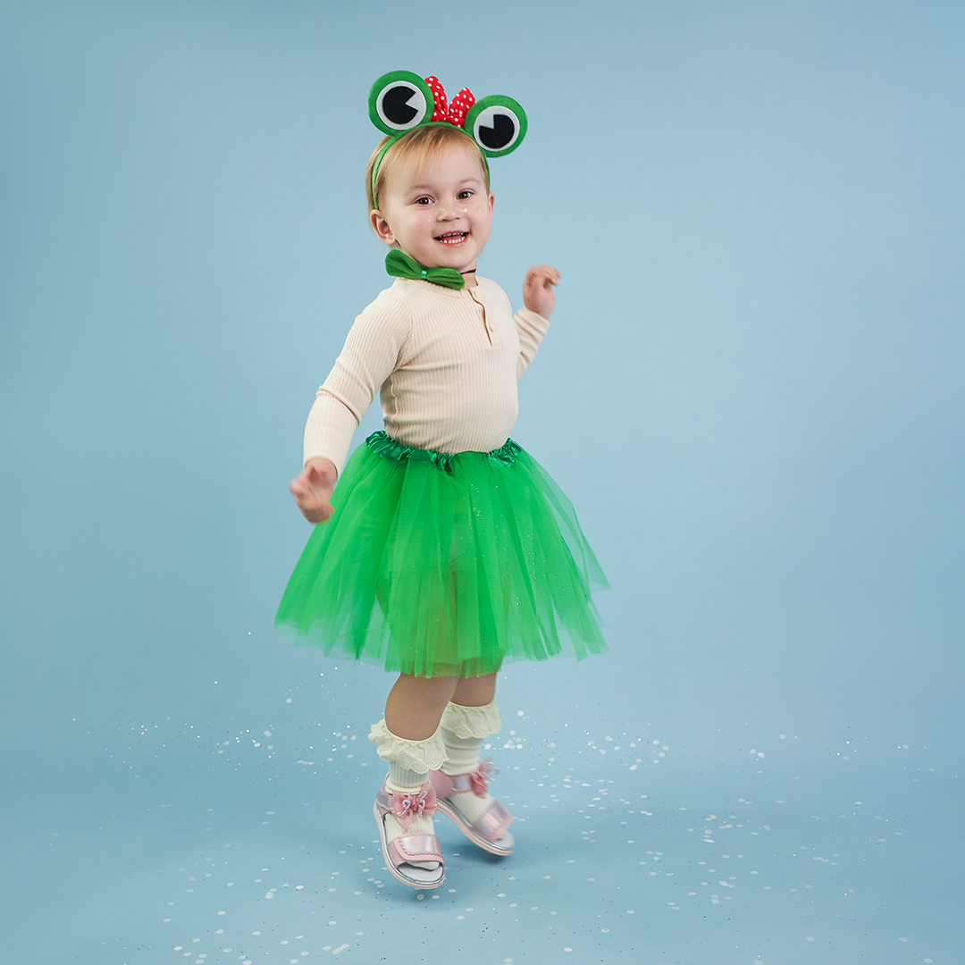 Набор (ободок, юбочка, бантик), Веселый лягушонок, Зеленый, 1 шт. 