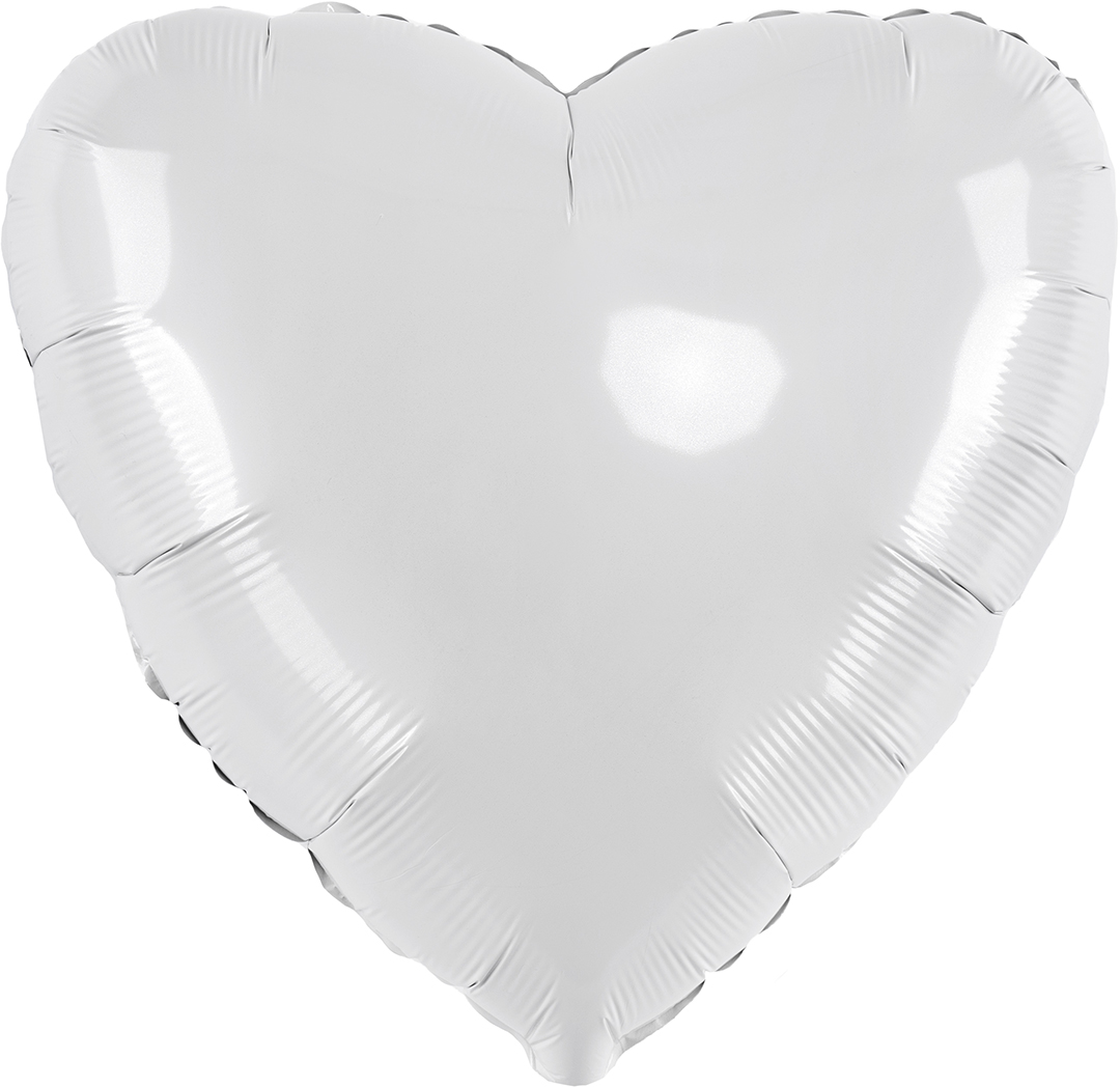 Шар (9''/23 см) Мини-сердце, Белый, 1 шт.