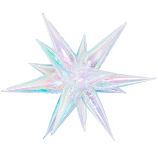 Шар 3D (40''/102 см) Звезда, Составная, Прозрачный, Хамелеон, 1 шт. в уп.