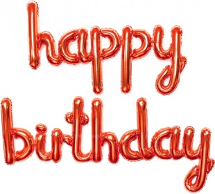 Набор шаров (17''/43 см) Мини-Надпись "Happy Birthday", Красный, 1 шт. в уп.