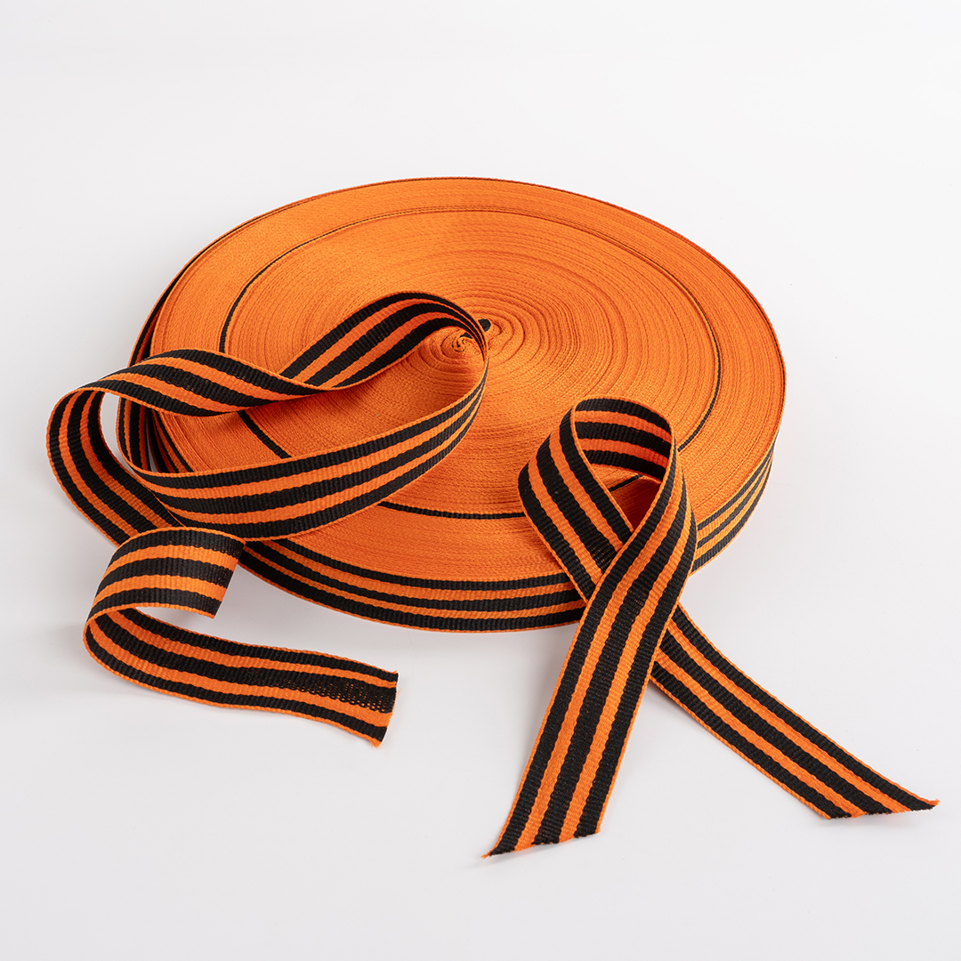 Лента жаккард (2,4 см*100 м) Георгиевская, 1 шт.