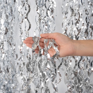 Занавес Волна, Серебро, Металлик, 100*200 см, 1 шт.