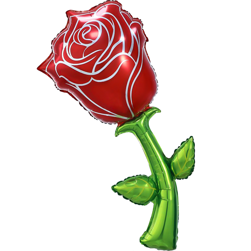 Шар (36''/91 см) Цветок, Роза, Красный, 1 шт. в уп.