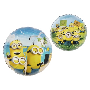 Шар (18''/46 см) Круг, Банановые человечки, 1 шт. в уп. (цв.этик.)