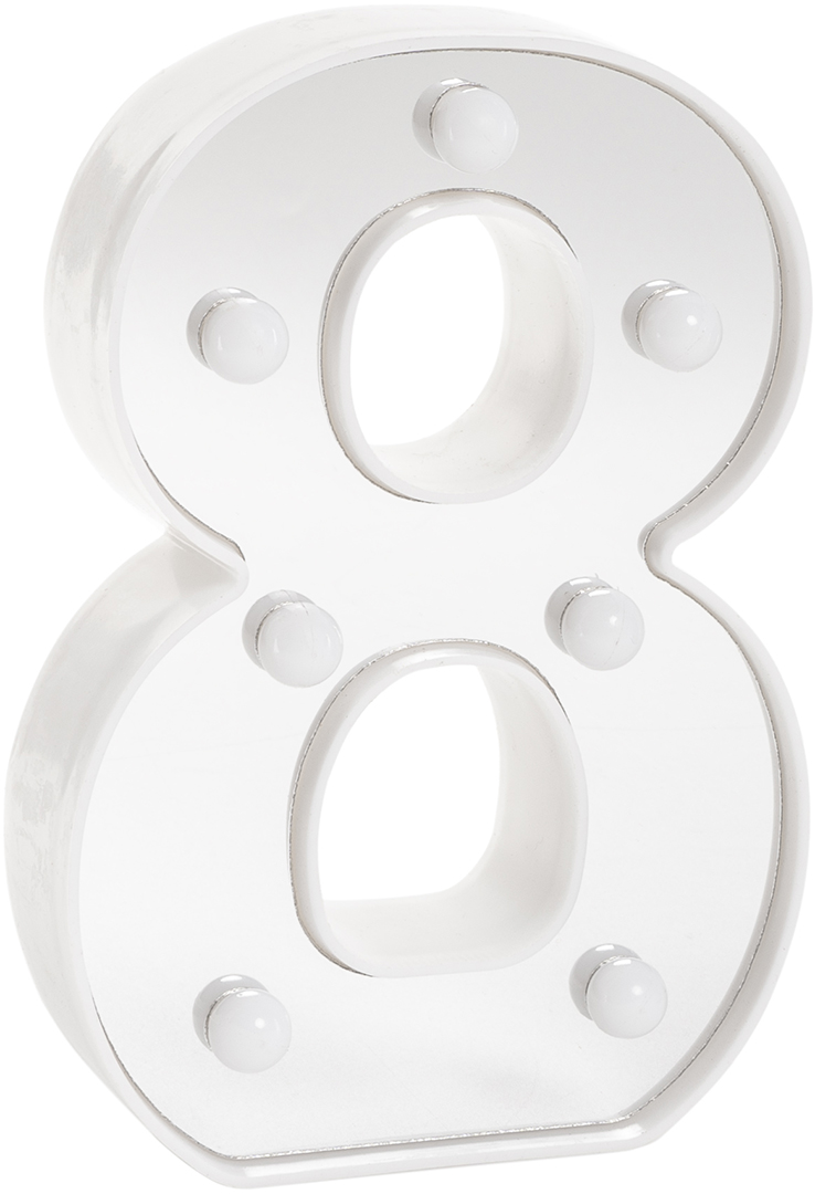 Световая фигура Цифра, 8, 16 см. Серебро, 1 шт.