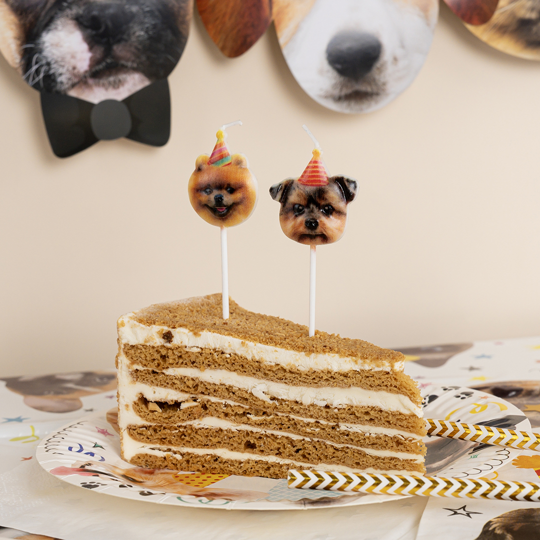 Набор свечей Фигура, Собачки, 6 см, 5 шт. с держат.