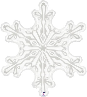 Шар (38''/97 см) Фигура, Снежинка, Прозрачный, 1 шт. в уп.