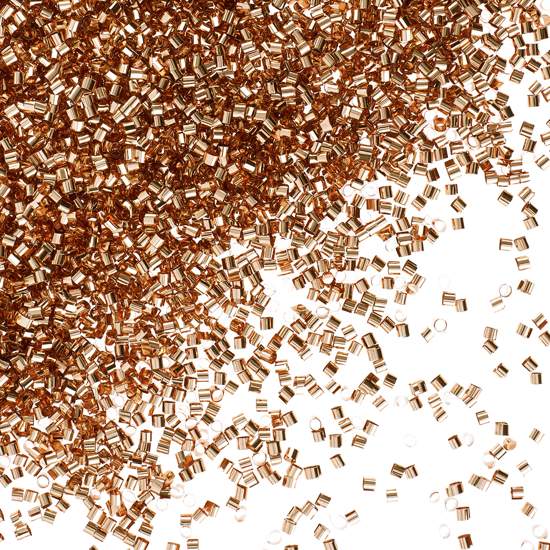 Конфетти фольга Цилиндр, Розовое Золото, Металлик, 0,2 см, 20 г.