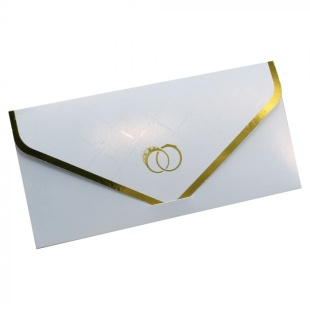 Конверт из дизайнерской бумаги, Свадебные кольца, Металлик, 1 шт.