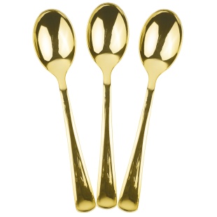 Ложки, Золото, Металлик, 17 см, 10 шт. в упак. 