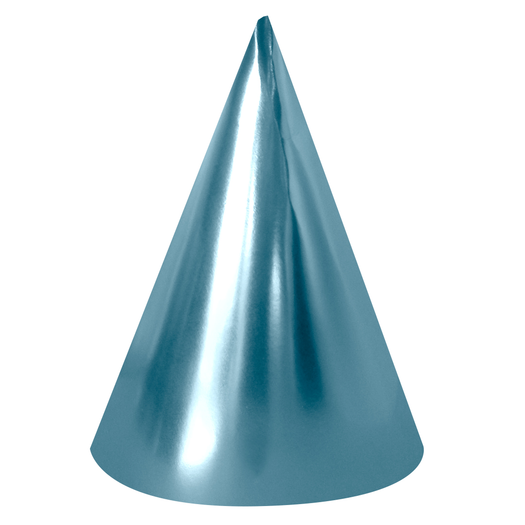 Колпаки, Голубой, Металлик, 16 см, 6 шт. в упак. 