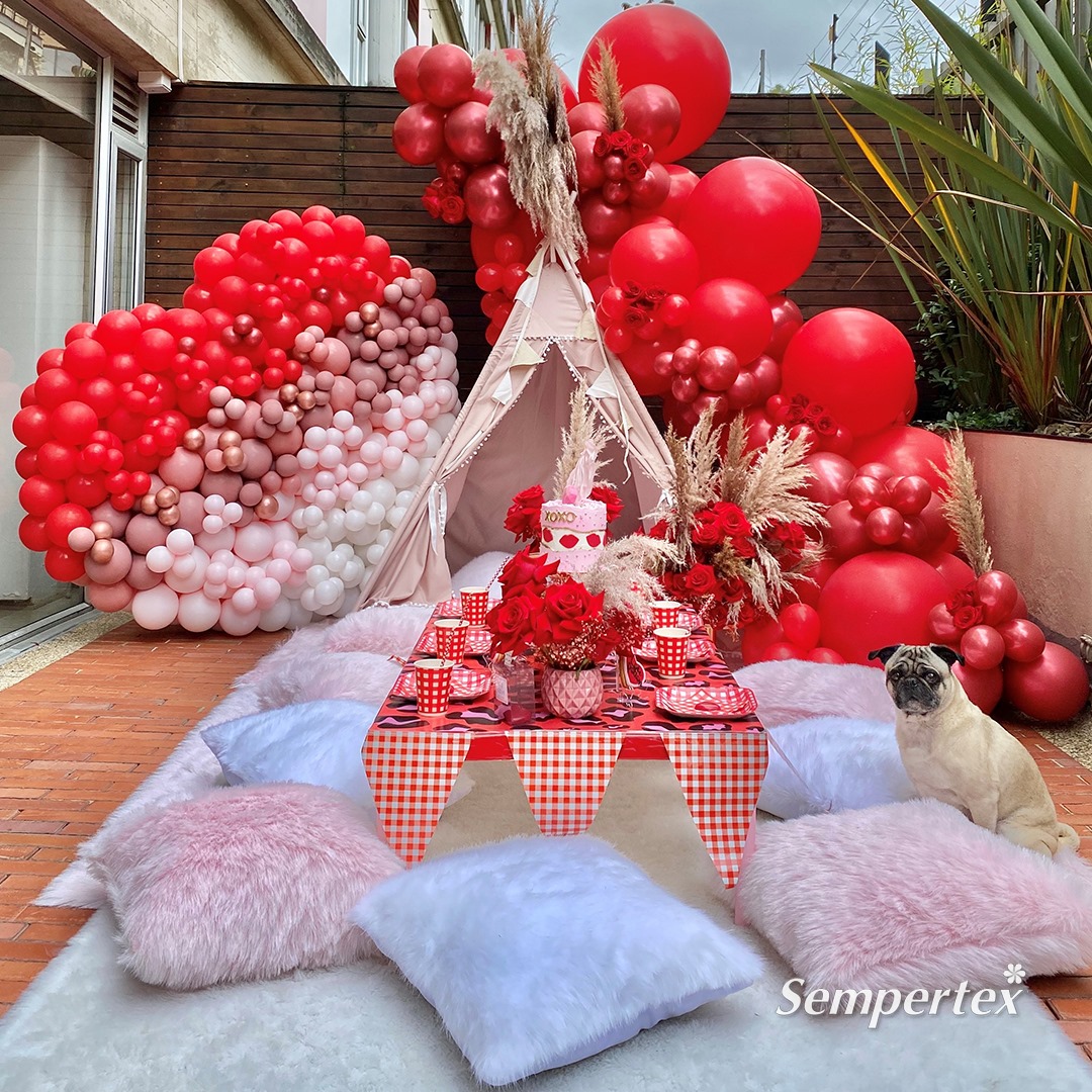 Шар (5''/13 см), Красный (015), пастель, 100 шт.