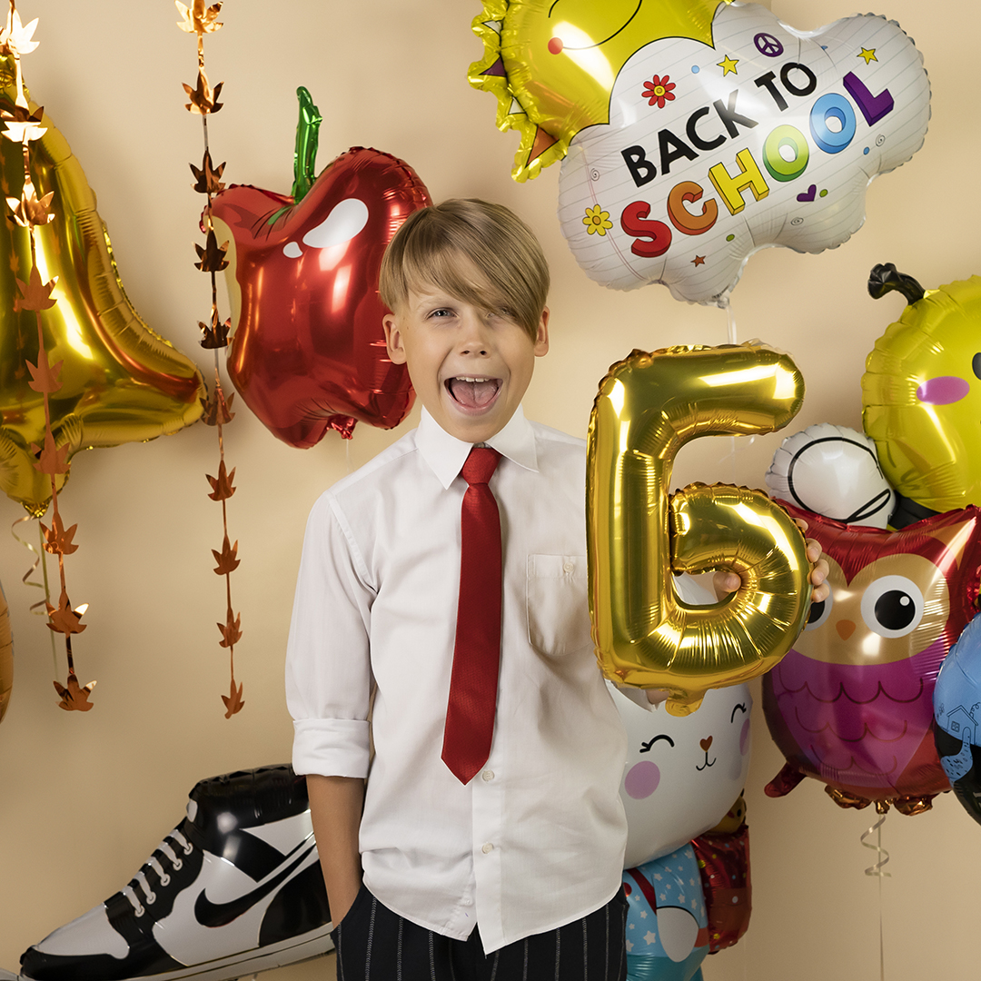 Шар (31''/79 см) Фигура, Солнце, Снова в Школу, 1 шт.