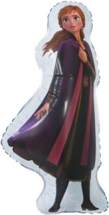 Шар с клапаном (17''/43 см) Мини-фигура, Холодное сердце, Анна, 1 шт.