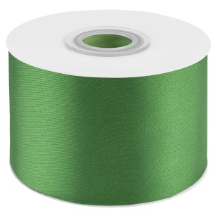 Лента атласная (5 см*22,85 м) Изумрудно-зеленый, 1 шт.