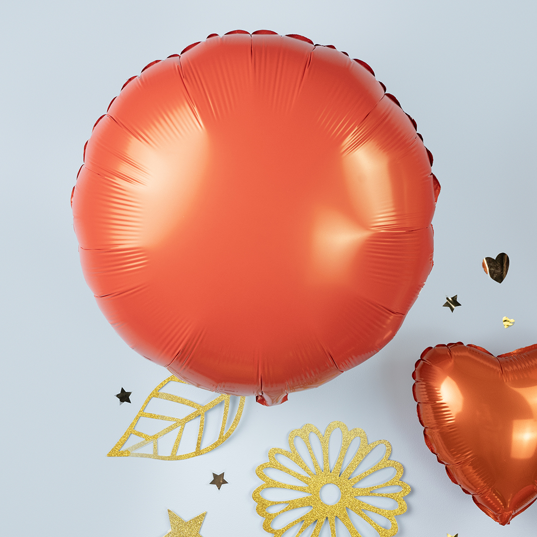 Шар (18''/46 см) Круг, Красный, Сатин, 1 шт.