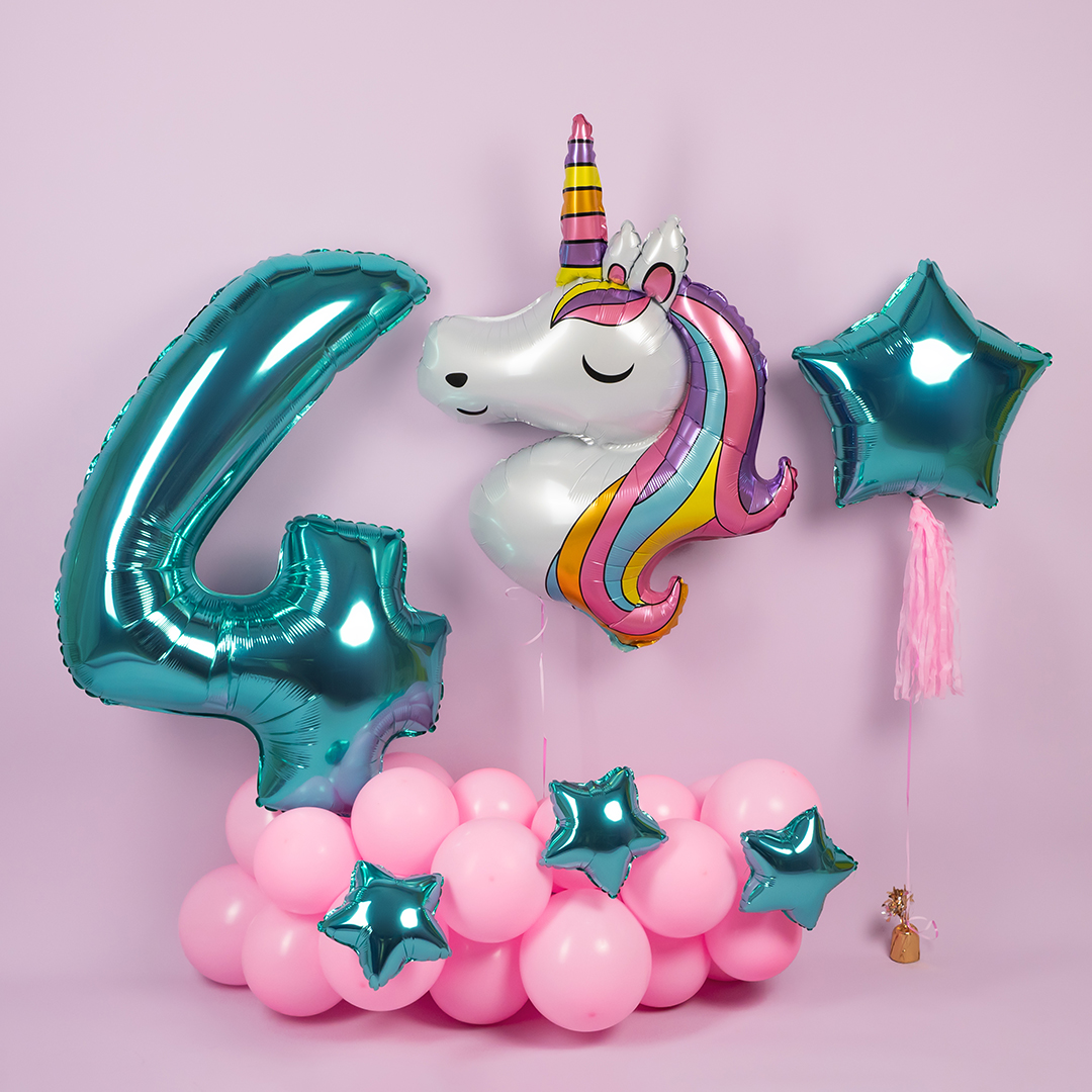 Шар (9''/23 см) Мини-звезда, Тиффани, 1 шт.