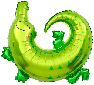 Шар с клапаном (17''/43 см) Мини-фигура, Крокодил, 1 шт.