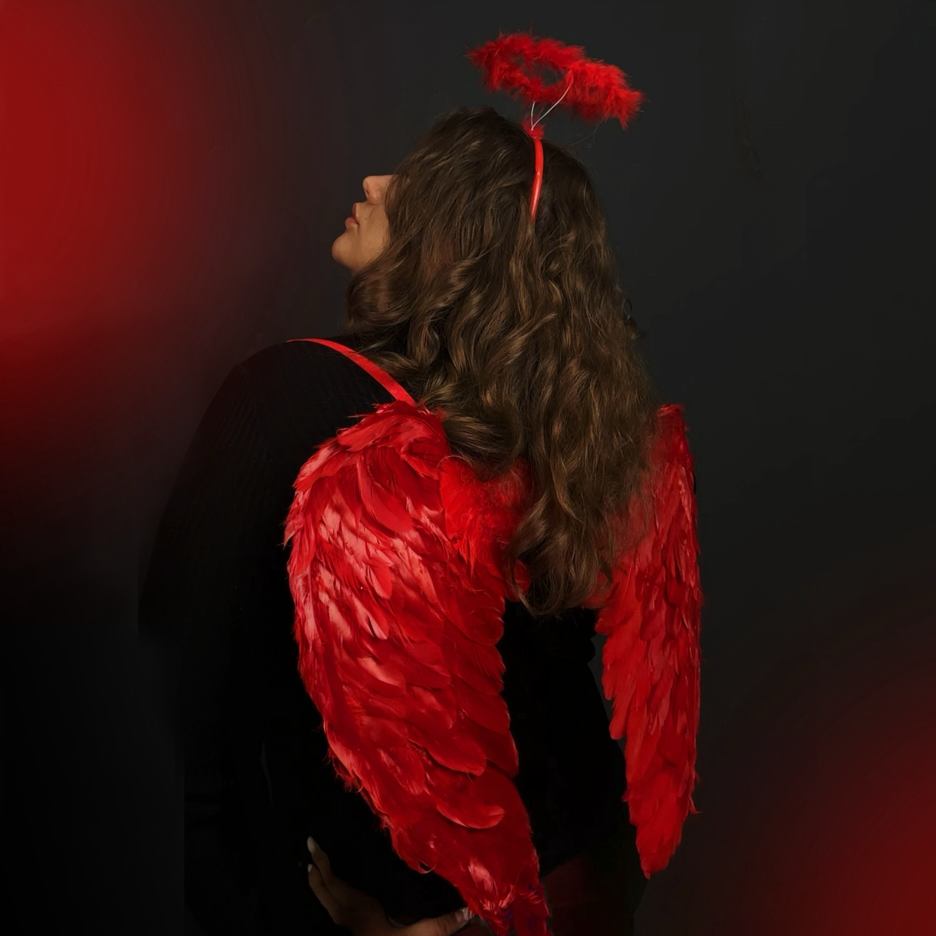 Ободок, Ангел, Красный, 1 шт. 