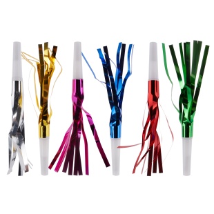 Карнавальные гудки, Шумчики, Ассорти, Металлик, 16 см, 6 шт. в упак. 