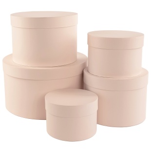 Набор коробок Цилиндр, Слоновая кость, 31*17,5 см, 5 шт. в упак. 