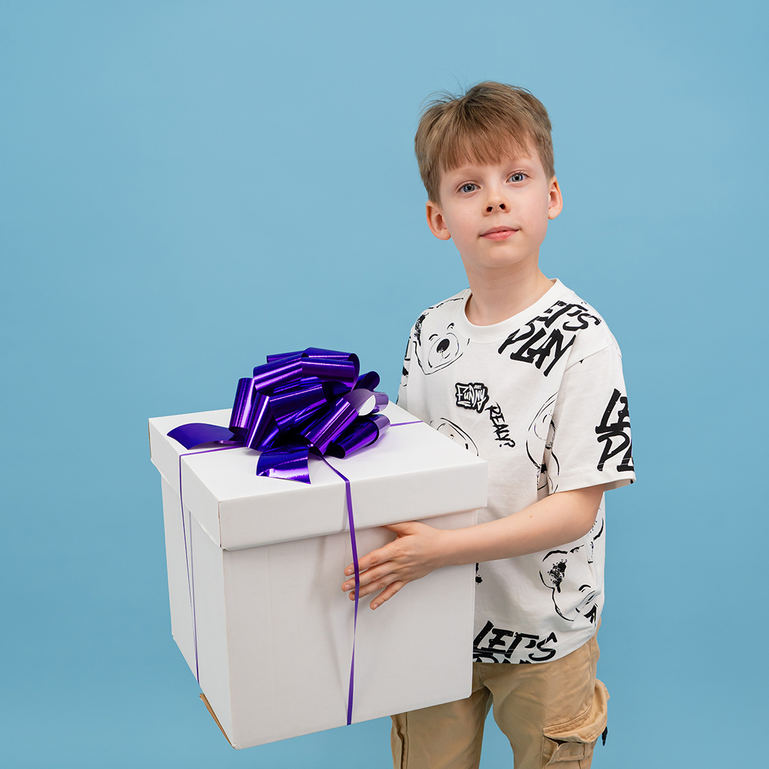 Бант Шар, Фиолетовый, Металлик, 21 см, 1 шт. в упак. 